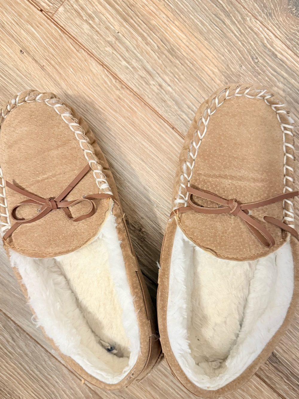 Lamo Tan Faux-Suede Plush-Lined Moccasins